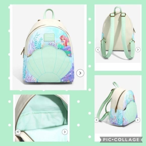 Disney Loungefly The Little Mermaid Shell Mini Backpack - Picture 1 of 13